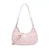 Disney/Disney Serie de Estampado del Oso de Fresa Bolso de Media Luna Juguetón para Mujer Versátil Bolso de Hombro Cruzado 329