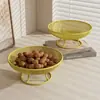 Bandeja de frutas secas estilo lujo, adecuada para mesas de café en la sala de estar, para exhibir bocadillos, dulces y nueces; también funciona como frutero y caja para guardar nueces