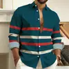 Camisa de rayas de manga larga para hombre de Amazon transfronteriza