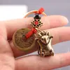 Colgante Llavero Rata de la Suerte del Zodíaco Doce Constelaciones Artesanías de Latón Adornos Artículos Pequeños Mercado Cultural y Creativo Venta al por Mayor Transfronteriza