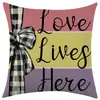 Funda de almohada de lino estampada para el nuevo día de Pascua de Temu, cojín decorativo para sofá, etiquetado y dropshipping
