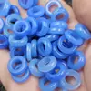 Cuentas Azules Reales de Agujero Grande Cuentas Sueltas de Jade Cuarzo Roca Hebilla de Jade Pulsera Collar Cuentas Espaciadoras Anillo Colgante de Jade Colgante para Pendientes