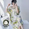 Nuevo Camisón de Algodón y Seda para Verano 2026 con Cinturón, Corte Holgado, Hecho de Algodón Artificial, Adecuado para Casa y Salidas
