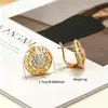 Pendientes Yanbai Transfronterizos Patrón Gran Muralla Retro Elegantes Redondos de Circonita para Uso Casual Elegante en Fiestas Festivas