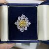 Anillo de plata esterlina S925 para mujer, anillo de aguamarina cultivada artificialmente con diamantes de alto carbono, explosiones transfronterizas de Amazon, ventas directas de fábrica