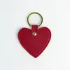 Llavero metálico anti-pérdida simple y versátil, llavero con forma de corazón de cuero PU, colgante para bolsa de regalo DIY, en stock de fábrica