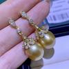 Material de accesorios de bricolaje, pendientes de perlas correctores de plata de ley S925, pendientes de adornos de plata vacíos, pendientes semiacabados, pendientes de plata