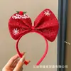 Diadema Navideña para Mujer 2025 Nueva Diadema de Oso de Peluche Reno Accesorios para Fotos Navideñas Pasador Tocado