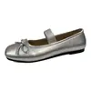 Bailarinas vintage estilo francés para mujer, nuevo modelo primavera 2026, zapatos Mary Jane estilo hada con puntera cuadrada y lazo