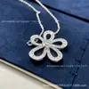 Collar de Girasol V-Gold Van Cleef, aretes grandes de encaje floral, llenos de diamantes, flor de cinco pétalos, trébol de cuatro hojas, diseño de cinco flores, fábrica de precisión CNC