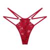 Ropa interior nueva europea y americana para mujer, de cintura baja, con encaje floral divertido y tentador, anillo fino, ropa interior Amazon en stock, salida de fábrica