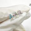 F136 aretes de titanio dientes internos triángulo flor bolsa circonita incrustada labio uña joyería para piercing corporal aleación de titanio G23 uña para cartílago