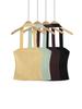Chaleco de Punto de Otoño Temprano sin Costuras con Cuello Halter y Tirantes Anchos para Mujer, Sin Restricciones, Cómodo y Versátil como Prenda Exterior y Capa Base Interior
