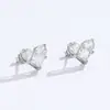 Pendientes Transfronterizos de Plata de Ley S925 para Mujer, Diseño Incrustado de Circonita en Forma de Corazón, Lujo Accesible, Pendientes Personalizados y Exquisitos en Forma de Corazón para Mujer, Pendientes