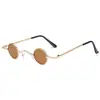 Mini Gafas de Fotografía Callejera, Gafas de Sol Antiguas de Moda para Hombres y Mujeres, Gafas de Sol Redondas Metálicas Retro de Marco Ultra Pequeño de Celebridad de Internet Douyin