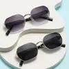 Gafas de Sol Poligonales Estilo Retro Hot Girl con Montura Pequeña y Patillas Anchas, Gafas de Sol para Mujer Anti-UV, Gafas de Moda con Personalidad de Celebridad de Internet
