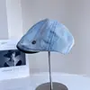 Gorra de Tela Vaquera Lavada Estilo Retro Japonés para Mujer, Gorra de Béisbol de Moda para Adelgazar la Cara Otoño e Invierno, Boina Reversible Versátil de Moda
