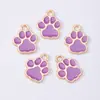 Accesorios de Colgante de Pata de Gato de Esmalte de Aleación Colorida Cuentas Espaciadoras para Pulsera DIY Accesorios de Joyería con Cuentas Semi-Terminados