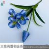 Tulipa Florida de Três Flores e Duas Hastes Tulipa Florindo com Cinco Flores Decoração para Sala de Estar de Casa Flor Artificial Flor para Arranjo de Casamento Flor de Seda
