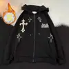 Moletom com capuz de cardigã de designer para primavera e outono transfronteiriço, jaqueta versátil de topo estilo Hong Kong ins de nicho para homens