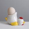 Huevera de cerámica de estilo europeo transfronterizo con forma de pollo, para desayuno, bonita, fresca y sencilla, para escritorio, sala de estar y decoración del hogar.