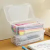 Estuche para lápices, organizador de papelería, organizador de lápices, organizador de rotuladores, organizador de bolígrafos y lápices de gran capacidad, caja de papelería transparente