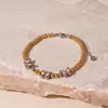 Pulsera de Acero Inoxidable Retro con Abalorios de Mariposa Estrella Flor Estilo Palacio Francés Nicho Elegante Joyería de Gama Alta para Mujeres