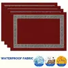 Mantel Geométrico Negro, Rectangular con Patrón de Lino Textura de Bambú Poliéster Lavable, Impermeable y a Prueba de Aceite