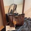 Bolsa Casual Retrô para Mulheres, Grande Capacidade, Bolsa de Ombro Versátil Outono/Inverno 2026, Bolsa para Aula de Estudante Universitário, Bolsa Tote para Roupas de Trabalho
