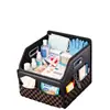 Caja de Almacenamiento para Coche Lista para Usar Plegable Portátil de Cuero Caja de Almacenamiento para Asiento de Pasajero Caja de Almacenamiento Multifuncional para Asiento de Coche