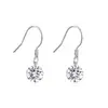 Nuevos Pendientes Dinámicos Brillantes de Zirconia en Plata de Ley S925 con Ganchos para Orejas para Mujer, Presentando un Estilo Único, Minimalista, de Lujo Ligero y de Gama Alta