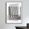 Minimalismo Sala de Estar Moderna Abstracta Pintura Decorativa Oficina Sofá Pared de Fondo Pintura Colgante Línea Blanca y Negra Tamaño Grande