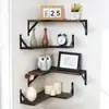 Estante en forma de U de Madera Maciza Estante de Almacenamiento de Pared para Cocina Estante de Mesita de Noche Tablero de una Palabra Estante Divisor para Sala de Estar Comedor Estante de Pared