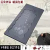 Bandeja de té de piedra negra y dorada, bandeja de té para oficina, mesa de té con juego de té incorporado, juego de té Kung Fu, bandeja de té con sistema de drenaje, juego de té completo