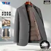 Abrigo de lana para hombre, traje casual, ropa de negocios para otoño e invierno, color liso, lujo ligero, business casual, abrigo de lana doble faz, disponible en stock
