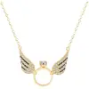 Collar de Alas de Ángel para Mujer Oro Rosa Lujo Ligero Diseño de Nicho Cadena para Clavícula Elegante Versátil Cadena para el Cuello Venta al por Mayor