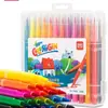 Plumas de Acuarela Deli con Punta Suave, Set Grande de Dibujo Artístico para Estudiantes y Niños, Plumas de Colores Lavables al por Mayor