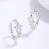 Pendientes de Estrella Cepillada Lujo Ligero Joyería para Orejas de Gama Alta para Mujer Plata de Ley 925 Adornos Transfronterizos Diseño de Nicho Brazalete para Oreja de Circonita