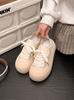 Zapatos de Lona de Suela Gruesa de Estilo Popular para Mujer Primavera y Otoño Nuevos Feos Lindos Zapatos de Pan de Punta Grande Estilo Coreano Combinables Doble Uso Tenis Casuales