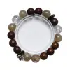 [Cristal Marrom Mulu] Pulseira de Cristal Branco de Grama Natural para Mulheres Mais Fácil de Combinar Cristal Leite de Chá Pulseira Luar Atacado