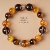 Nova Pulseira de Cristal com Pedra Olho de Tigre Amarelo Imitada e Citrino para Atrair Riqueza e Transferir Nicho Design Exquisito Contas de Buda