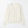 Cárdigan de punto 100% lana de Australia para mujer, versátil, cuello en V, prenda exterior, fina para principios de otoño, suéter de nuevo estilo para mujer 2026