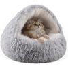 Nido para gatos, nido de concha cálida de invierno, nido para mascotas semicerrado, nido para perros semicerrado, cama para perros, cama de felpa para mascotas al por mayor