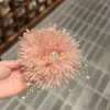 Pinza de Garra Grande de Flor y Perla de Alta Calidad Estilo Coreano para Mujer, Moderna y Versátil, con un Toque de Lujo, Pinza de Tiburón Pasador Accesorio para el Cabello