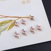 Accesorios de Joyería Hechos a Mano DIY Zircón Electrochapado en Oro Real Diamante Rectangular Colgante Doble Colgante Pendientes Collar Pulsera