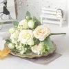 Simulación 5 Peonía de Primavera Paquete Estilo Coreano Rosa Peonía Flor de Simulación Decoración de Paquete de Rosas para el Hogar y la Boda
