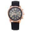 Reloj de tres ojos vintage GENEVA GENEVA reloj de pareja para estudiantes hombres y mujeres correa reloj de cuarzo de moda