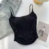 Camisola Estilo Americano para Mulheres, Peça de Roupa para o Verão com Sutiã Embutido, Roupa Íntima com Bojos, Top Doce e Picante Francês