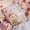 Paquete de Materiales Retro Story Serie Mengze Floral Vintage Diario Materiales para DIY Base de Decoración 40 Hojas 6 Diseños