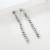 Brincos de Franja com Zircônia Europeus e Americanos Moda Feminina Estilo Exquisito de Luxo Leve Versátil Corrente de Diamante Colorido Acessórios Brincos Transfronteiriços